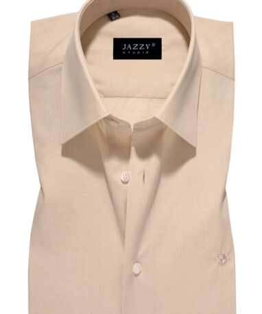 Μονόχρωμο Πουκάμισο Fil a Fil μπεζ Jazzy Studio Slim Fit