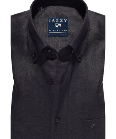 Ανδρικό Πουκάμισο Μαύρο Λινό Jazzy Studio Comfort Fit