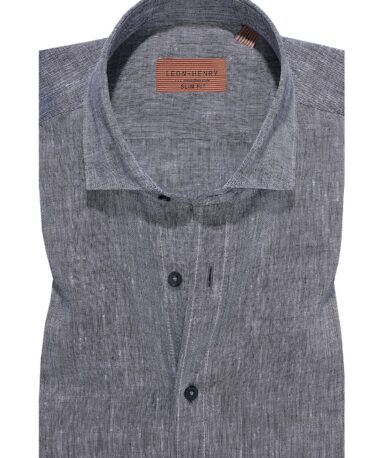 Λινά Πουκάμισα Γκρι SLIM FIT
