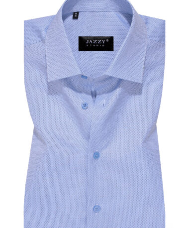 Πουκάμισα Ανδρικά Jacquard Σιέλ Comfort Fit