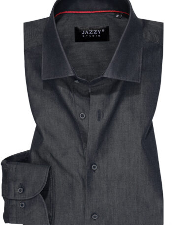 Men Shirts Black Denim